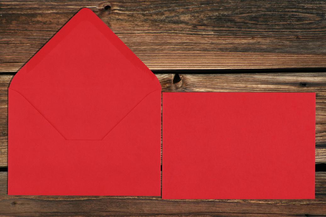 Briefhüllen 110x156 mm Nassklebend Korallenrot 120 g/qm